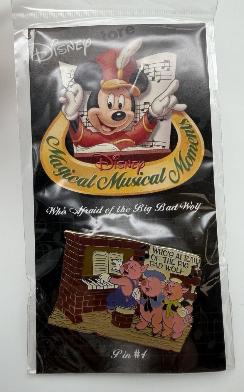 Disney Pin Magical Moments 3 Little Pigs Who's Afraid of the Big Bad Wolf New